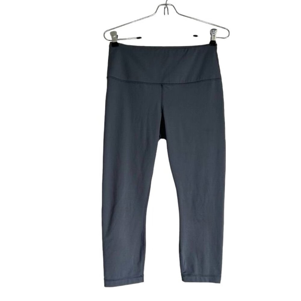Yogalicious Lux Women's Activewear Crop Leggings in Gray Blue - Size M